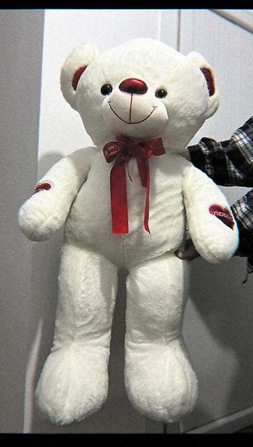 подушечка: Большой плюшевый мишка белого цвета. - Рост: примерно 90–110 см — 2