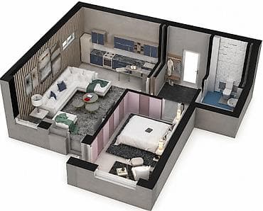 2 комнаты, 57 м², Элитка, 6 этаж, Готовая ПСО (под самоотделку)