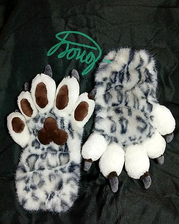 реалист: Мягкие лапы-перчатки в стиле снежного барса - Перчатки-лапки с — 3