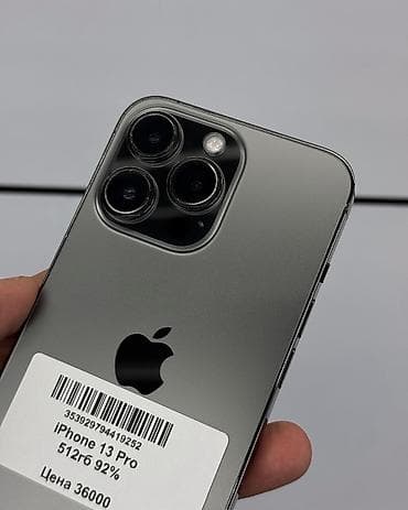 цены на бу айфоны: IPhone 13 Pro, Б/у, 512 ГБ, Графит, Защитное стекло, Чехол, В рассрочку, 92 % — 3