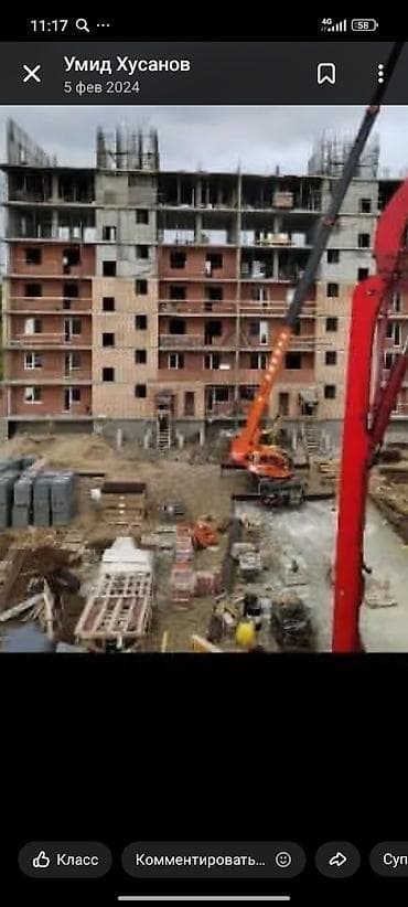 rent: Услуги бетононасоса на строительных объектах - Подача товарного — 1