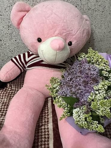 Большой плюшевый мишка розового цвета Размер:150см Можем договориться