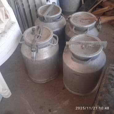 щетка для уборки: Алюминиевые молочные фляги с крышками-зажимами - Количество: 4 шт. - — 3