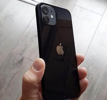 IPhone 12, Б/у, 128 ГБ, Черный, Зарядное устройство, Защитное стекло, Чехол, 80 %