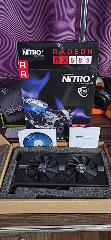 Видеокарта для ПК, Б/у, ЖК Sapphire, Radeon RX, 8 ГБ