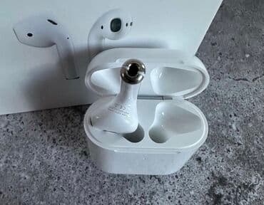 аирподсы оригинал: Каптагычтар, Apple, Жаңы, Электр зымсыз (Bluetooth), Классикалык — 5