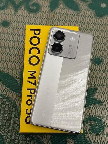 Уюлдук телефондор жана аксессуарлар: Poco M7 Pro 5G, Колдонулган, 256 ГБ, түсү - Күмүш, 2 SIM — 2