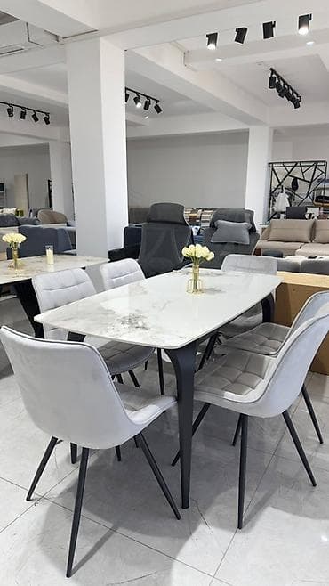 dinner table: Кухонный стол и стул, цвет - Серый — 7