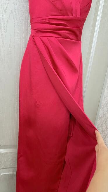 вечернее платье больших размеров: Вечернее платье, Классическое, Длинная модель, Атлас, Без рукавов, Открытая спина, S — 3