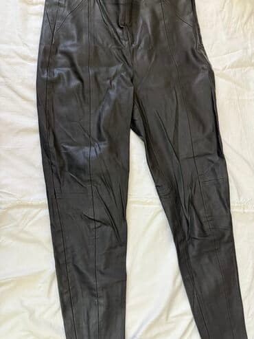 двойка брюки и кофта: Брюки Классические, Экокожа, S — 6