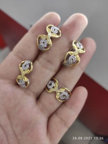 украшение шампанского для свадьбы: Италия Эксклюзив Серебро покрыто желтое золото пробы 925 Камни фианиты — 4