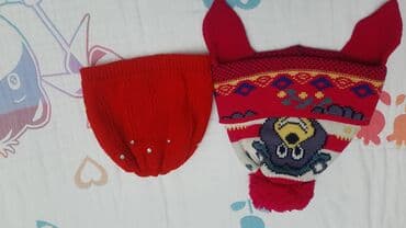 контейнеры для вещей: Шапка 2 штуки, беретка на девочку — 1