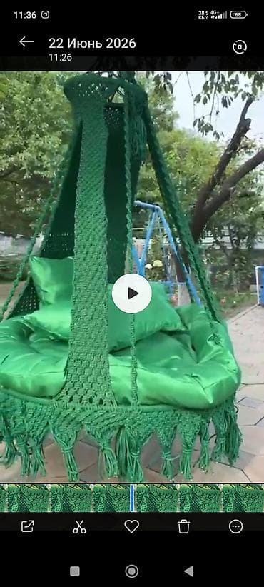 кокон гляс: Подвесное кресло, Новый, цвет - Зеленый — 1