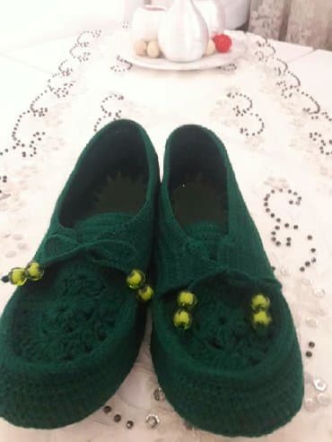 обувь 19 размер: Үй тапичкелери, 38.5, Жаңы, түсү - Жашыл — 1