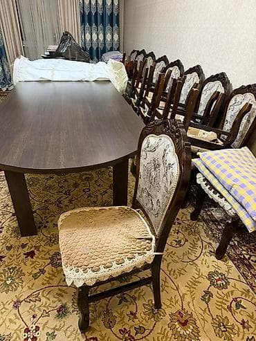 б у стол со стульями для кухни: Стол и стул для зала, цвет - Коричневый — 5