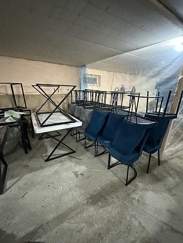 Кийимге кам көрүү жана сактоо: Ашкана үстөлү жана отургуч, түсү - Көк — 3