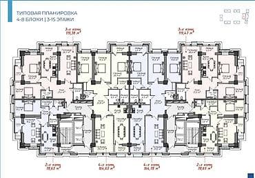 14: 4 комнаты, 164 м², Асанбай мкр Элитка, 11 этаж, ПСО (под самоотделку) — 7
