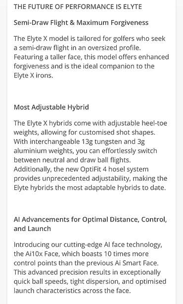 Спорт жана эс алуу: Callaway ELYTE X Hybrid # 5 Для гольфа. - Полу-дро полёт и — 1