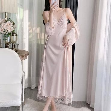 real techniques: Комплект домашней одежды: длинный халат с поясом + сорочка на — 8