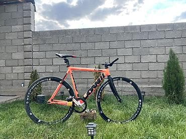 Шоссейные велосипеды: Фикс-байк (fixed gear) на базе рамы LOW// (алюминий), яркая оранжевая — 1