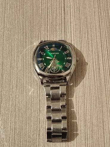 саат: Продается наручные часы с металлическим браслетом и зеленым — 1