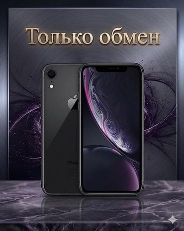 IPhone Xr, Б/у, 64 ГБ, Черный, Чехол, 100 %