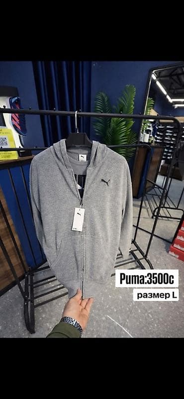 джинсы из франции: Мужская толстовка, L, Puma, Новый, цвет - Серый, Самовывоз — 1