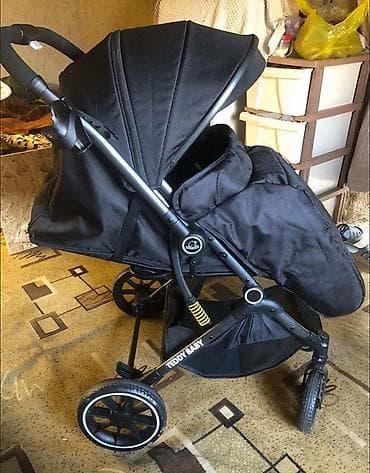 детская коляска 2 в 1: Прогулочная коляска TEDDY BABY (черная) - Универсальная прогулочная — 2