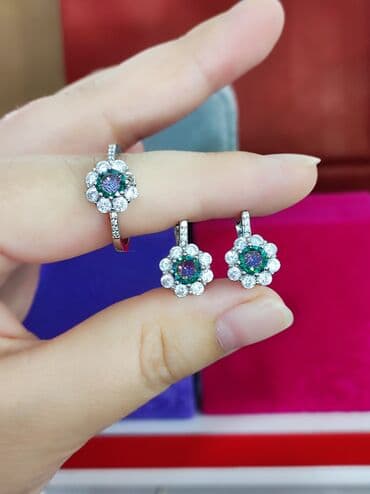 эксклюзивные свадебные пригласительные: Набор украшений, Проба 925, Женские, Новый — 2