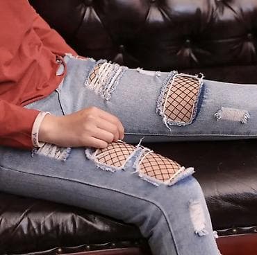 трико шым: Сетчатые колготки в крупную ромбовидную клетку - Универсальная — 3