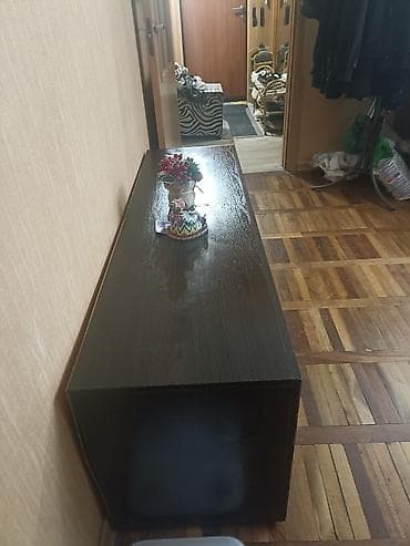 table study: Тумба и подставка для телевизора, Напольная, ЛДСП, цвет - Коричневый — 3