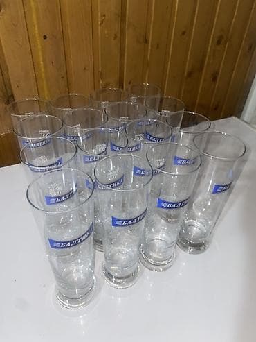 Кухонные принадлежности: Пивные бокалы Baltika, 0,3 л - Фирменные высокие стаканы с логотипом — 2