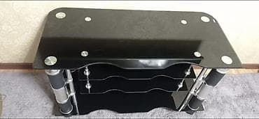 coffee table: Тумба и подставка для телевизора, Напольная, Стекло, цвет - Черный — 4
