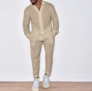 Мужской комплект изо льна ( рубашки и брюки) - Цвета на выбор