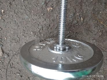 студия фото: Гриф с дисками для штанги - Прямой металлический гриф с насечкой для — 2