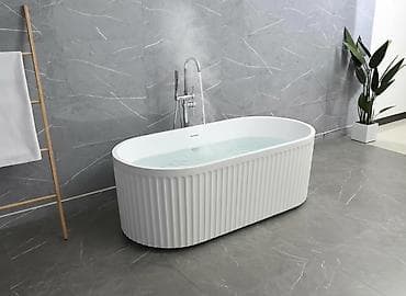 Ванна, Овальная, Материал: Камень, Размер: 170 x 75 см, Бесплатная установка