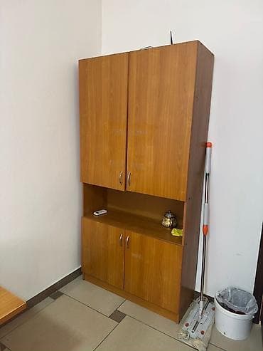 офисная стол: Комплект офисной мебели, Шкаф, ДСП, цвет - Коричневый — 1