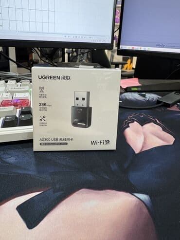 Модемы и сетевое оборудование: Ugreen CM760 AX300 USB — компактный беспроводной Wi-Fi адаптер — 3