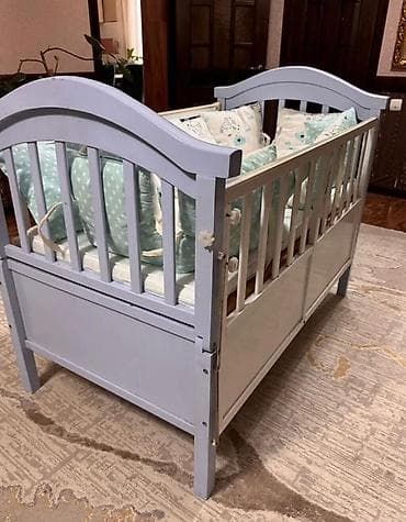 детский комоды: Детская приставная кроватка, Без колесиков — 2