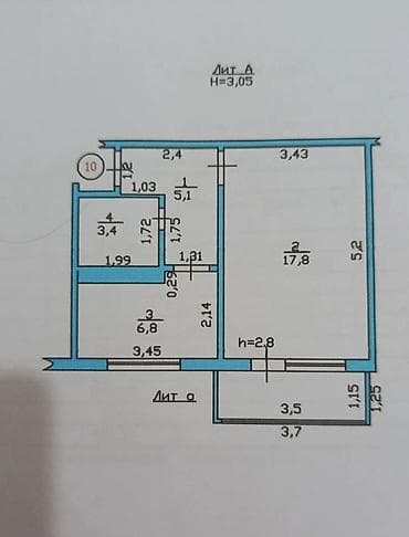 Батирлер: 1 бөлмө, 34 м², 105-серия, 2 кабат, Евроремонт — 10