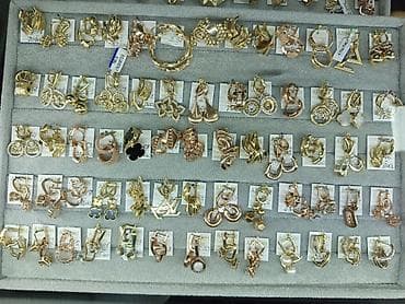 золотые гвоздики: Серьги, Проба 585, Фианит, Женские, Парный набор — 2