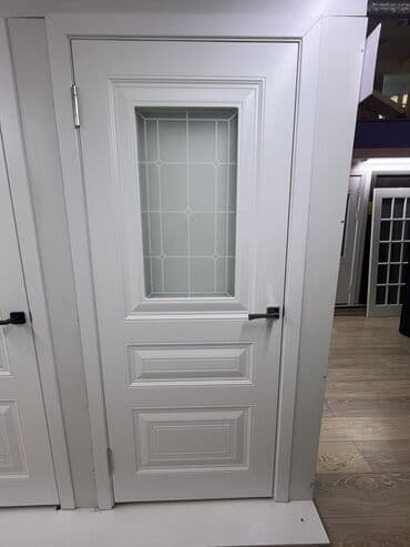 Межкомнатная дверь со стеклом, Сосна, цвет - Белый, 200 * x 80 см, Новый