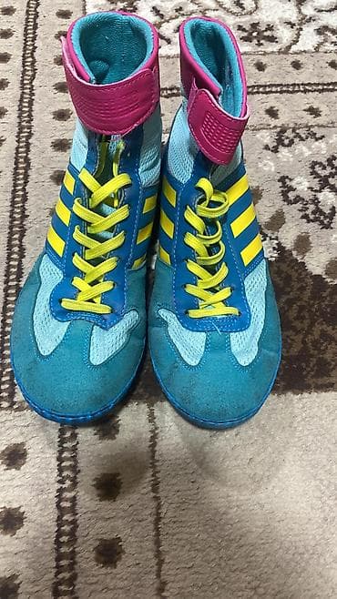 обувь борцовки: Мужские кроссовки, 41, Adidas, Б/у, цвет - Голубой, Самовывоз — 3