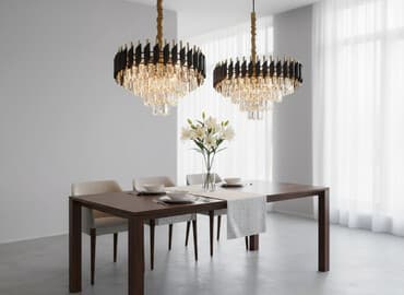 Кристаллические люстры с подвесами - Тип: потолочные люстры на