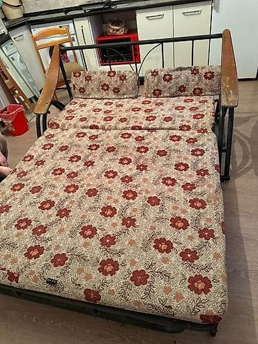 Двухъярусные кровати: Диван-кровать раскладной с металлическим каркасом - Тип: двухместный — 2