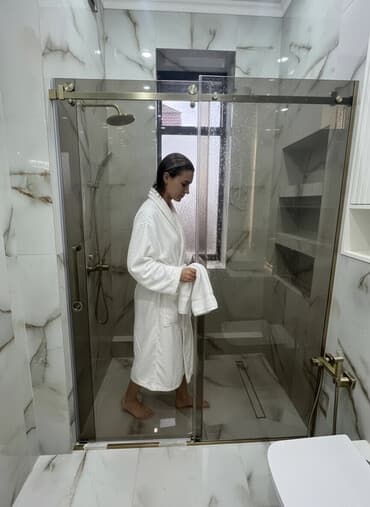 дверь для душевой кабины: Душевая перегородка/кабина с раздвижными стеклянными дверями - Тип — 1