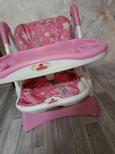 детей столик для: Стульчик для кормления, Другой бренд, Пластик, Трансформер, цвет - Розовый — 3