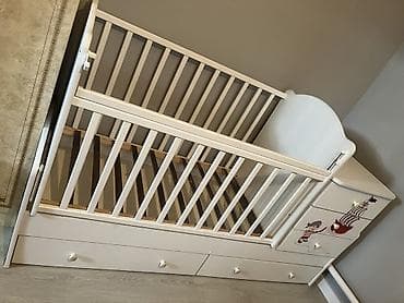 Детская кровать трансформер, Б/у, Другой тип, цвет - Белый