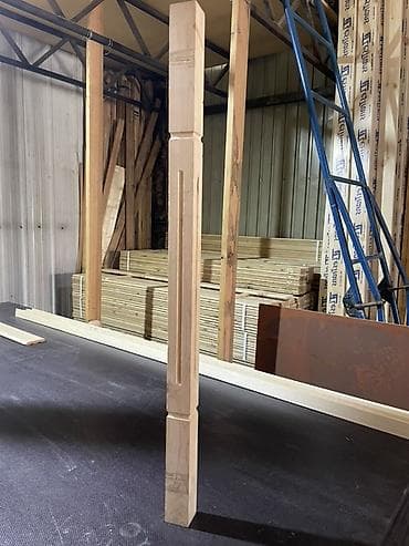 бетонные опоры: Столб-тумба, Материал: Дерево, Для лестницы, Стиль: Квадрат — 1