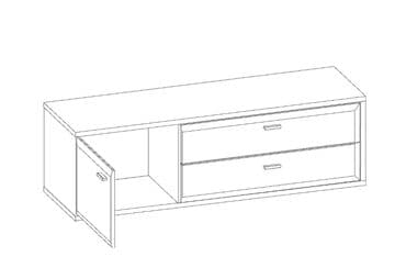 офисные мебели: Грэйс BRW Брест Тумба RTV1D2S Дуб Наварра, Графит Польша/Беларусь — 2